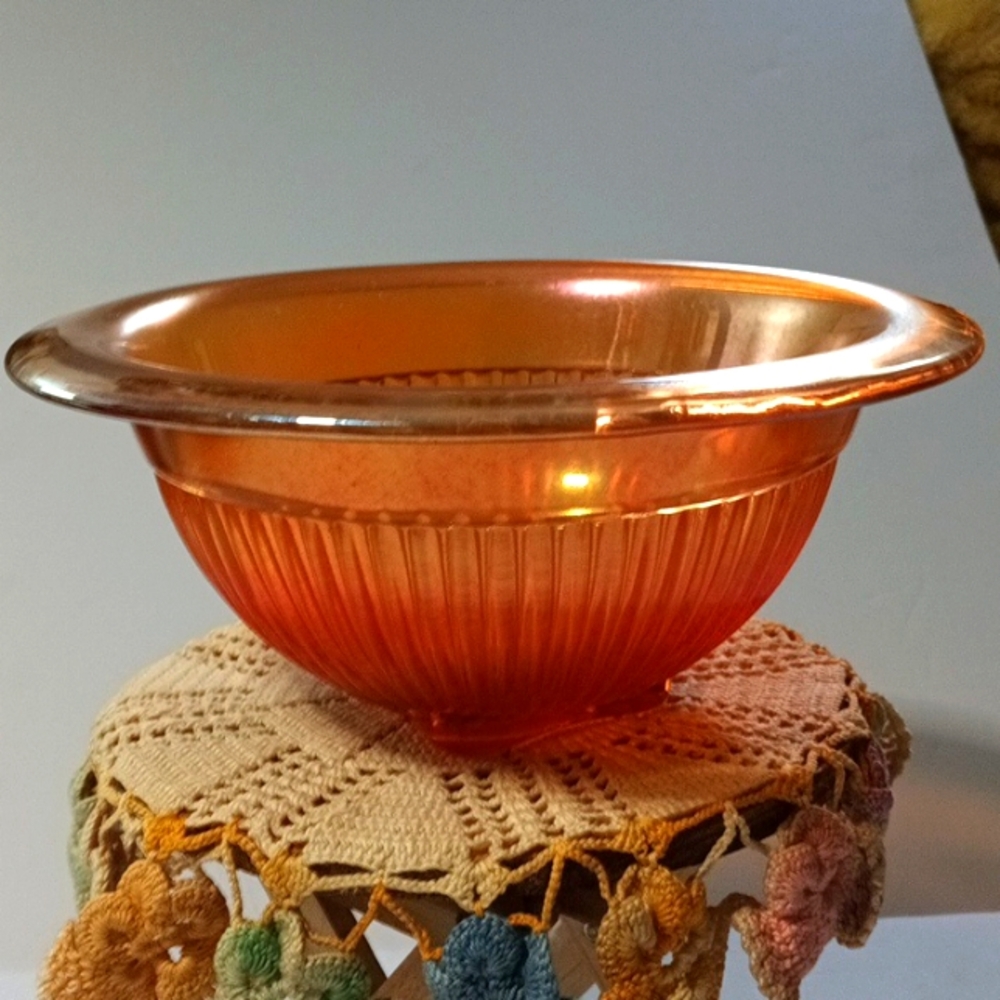 Vintage Federal Glass 1940's Marigold Carnival Glass Mixing Bowl